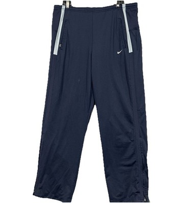 Nike Vintage Men s  Basketball  Warm Up Ankle Zip Gym Pants Navy Blue Size L