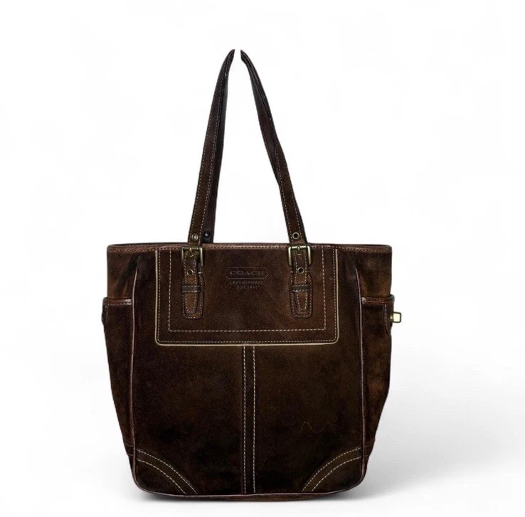 バッグ COACH Hamptons Suede Carryall Tote Bag Coach Hampton Suede Exterior Tote Bags & Handbags for Women for