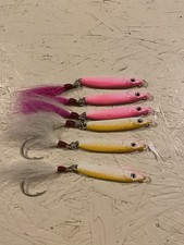 Lot 6 saltwater jigs heavy bucktail hooks 120g