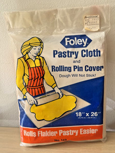 Foley Pastry Cloth & Rolling Pin Cover Sealed New Old Stock