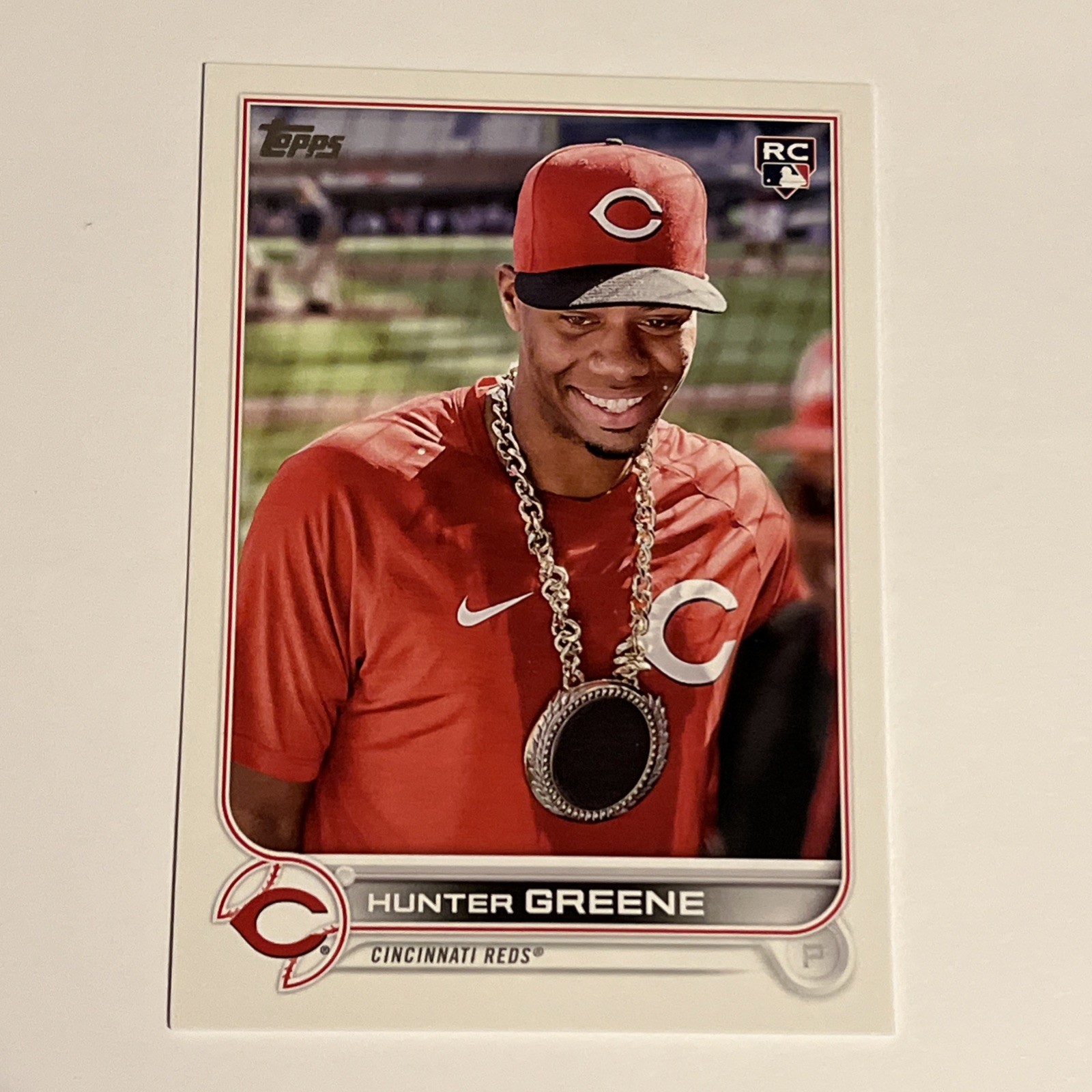 2022 Topps Update Hunter Greene RC Rookie #US160 Photo Image Variation SP Reds