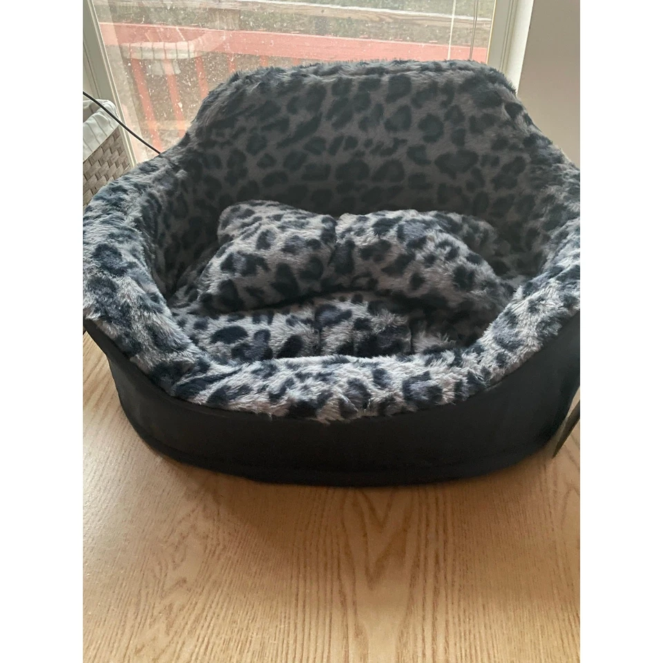 Nueva cama Precious Tails de lujo para mascotas perros gris marino animal prt 20”x16” y 4”x9” Foto 3 de 4