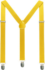 Solid Color Mens Suspender with 3 Strong Clips Adjustable Braces