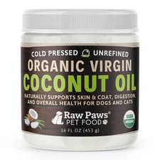 Organic Virgin Coconut Oil for Dogs & Cats, 16-oz - Supports Immune System, D...