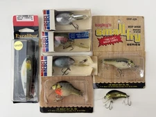 Vintage Bagley's, Excalibur, and Rebel Fishing Lure Lot Deep Diver, Topwater
