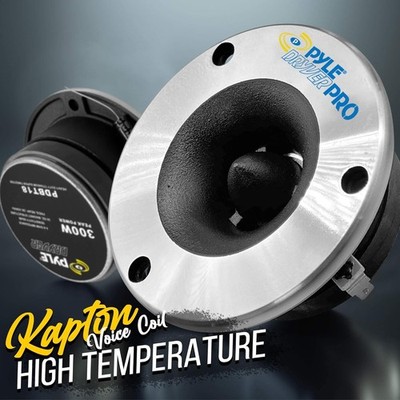Pyle 3.75'' Titanium Horn Tweeter (Pair) w/ 300 Watt Peak 20 oz