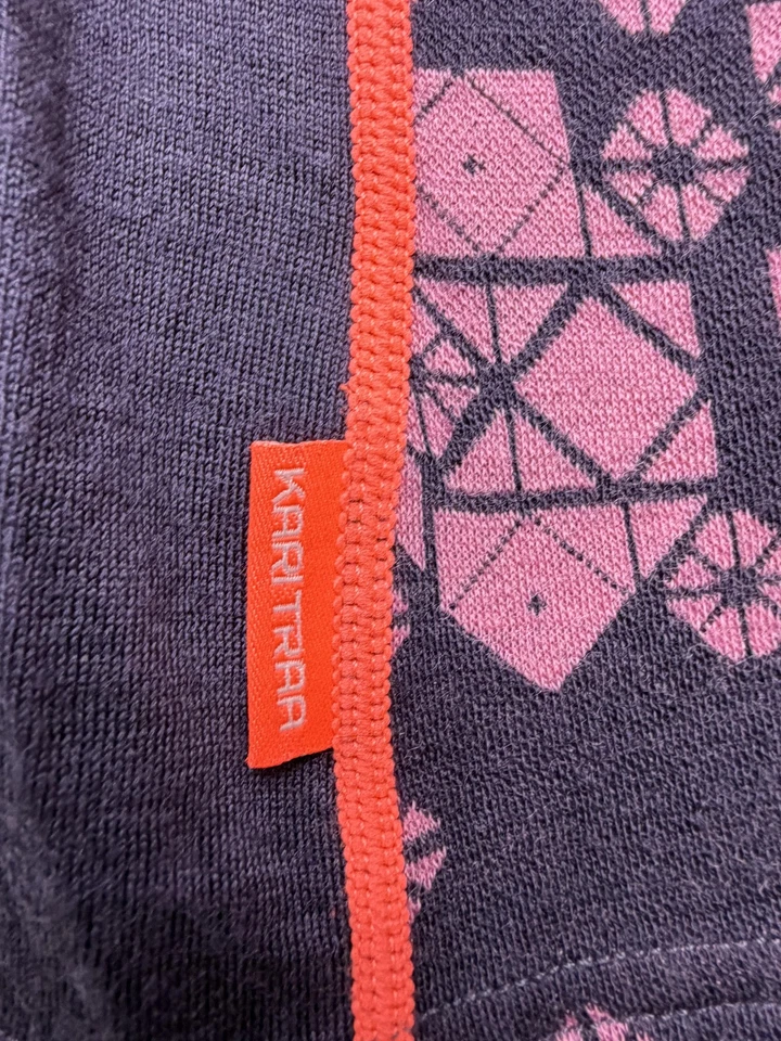 Camiseta para mujer Kari Traa M púrpura rosa mezcla de lana cuarto cremallera capa base cuello falso Foto 3 de 4