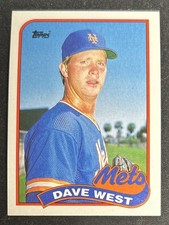 1989 Topps Dave West Baseball Rookie Card (RC) #787 Mets Pitcher EX O/C. rookie card picture