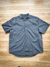 XXL Harley Davidson Motorcycles Mechanic Button Up Shirt Grey Shoulder Patch EXC