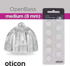 OEM Oticon minifit Open Bass 8mm Hearing Aid Domes / Tips *USA SELLER* 10 Pack