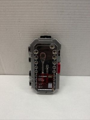 #ad Husky 1 4 Drive 24 Socket and Ratchet Piece Mechanics Tool Set $19.99