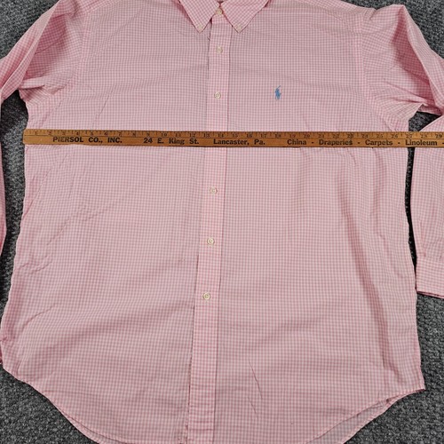 Ralph Lauren Blake Pink Gingham Check Button Down Long Sleeve Shirt Mens XL - Picture 5 of 7