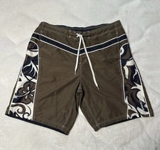 Speedo Men  s Board Shorts Swim Truck Green Stretch Size XL