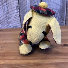 1960s Sherlock Hound Dog Toy Tam O'Shanter-Yellow Corduroy