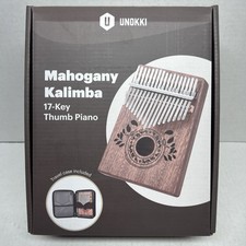 Kalimba 17 Key Thumb Piano with TravelCase, Portable Mahogany Instruction Book