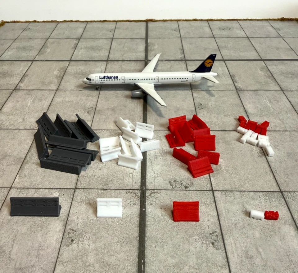 für Herpa Wings 1:500 / 1:400 50x Barrieren Barriers Jetblast GSE / Airport