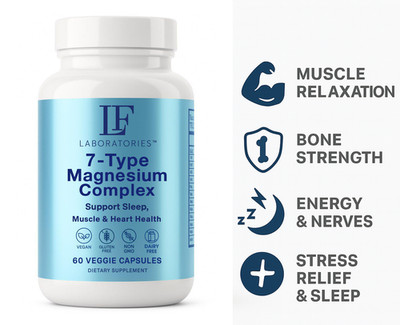LF Laboratories Magnesium Glycinate, 7-Type Complex, Sleep, Muscle Support 60 ct