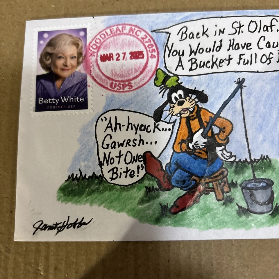 2025 Freshwater Fishing Lures & Betty White Forever Stamp C104 Goofy FDC/OOAK - Image 2 of 4