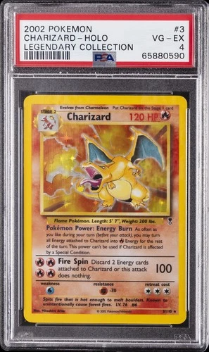 2002 POKEMON LEGENDARY COLLECTION #3 CHARIZARD-HOLO PSA 4