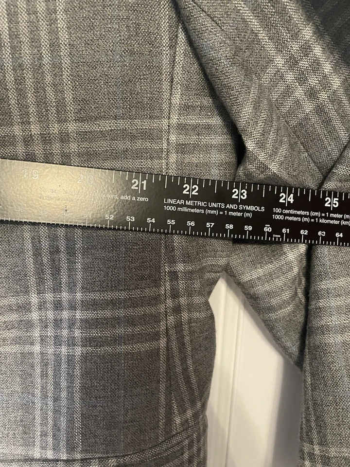 Abrigo Deportivo Hugo Boss Blazer Lana Lino Para Hombre 46R EU 56 Gris Cuadros Chaqueta a Cuadros Foto 4 de 4