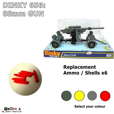 Dinky Toys 656 88mm Pistole ERSATZMUNITION / KUGELN / SCHALEN