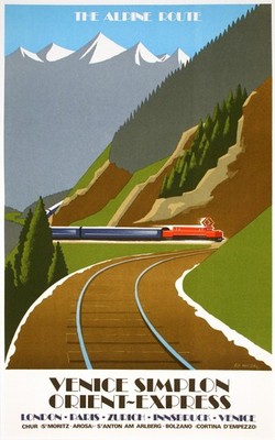 Original Vintage Poster für Die Venedig Simplon Orient Express 1982 - The Alpine