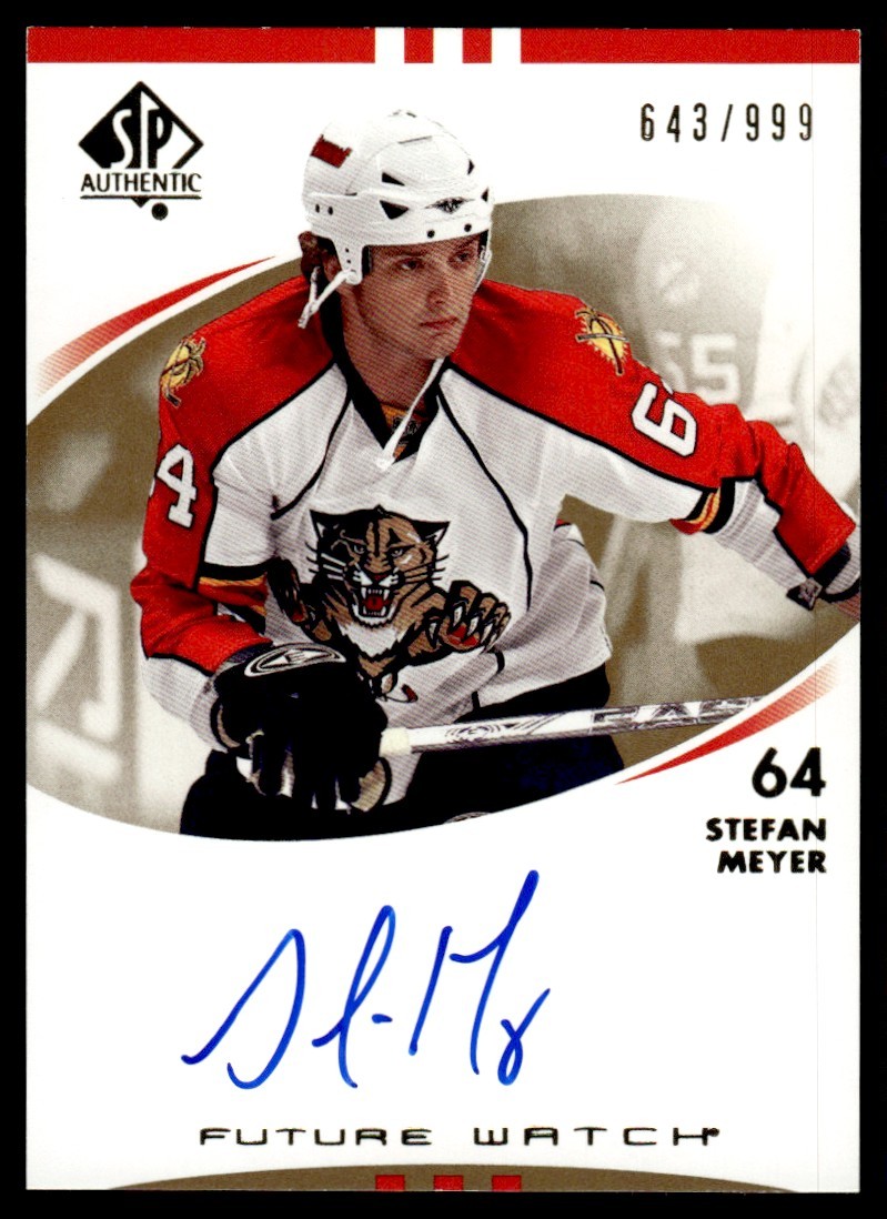2007-08 SP Authentic FUTURE WATCH AUTO Stefan Meyer Rookie Auto 643/999 Florida