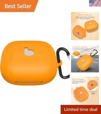 Portable Silicone Case with Keychain for Beats Powerbeats Pro 2 - Stylish Orange
