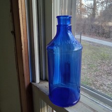 CARTER'S NO.2 COBALT BLUE 16 FLUID OZ EMB CYLINDER INK BOTTLE 100 YRS OLD NICE