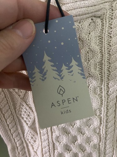 Aspen Kids Beige Cable Knit Sweater For Children Size 4T 100% Cotton New w/ Tags - Picture 5 of 9