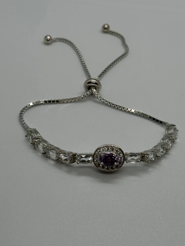 PULSERA DE PLATA ESTERLINA 925 MORGANITA Y BERILO Foto 2 de 4