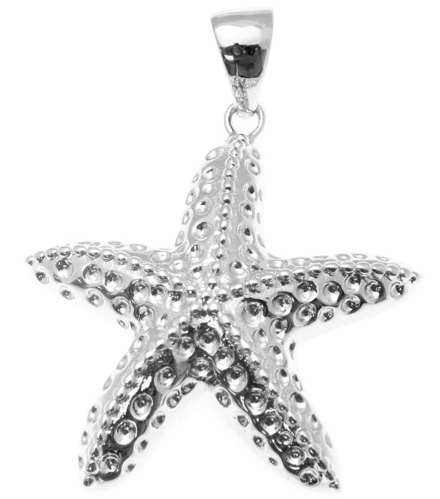 STERLING SILVER 925 RHODIUM HAWAIIAN SEA STARFISH CHARM PENDANT 15MM-26MM