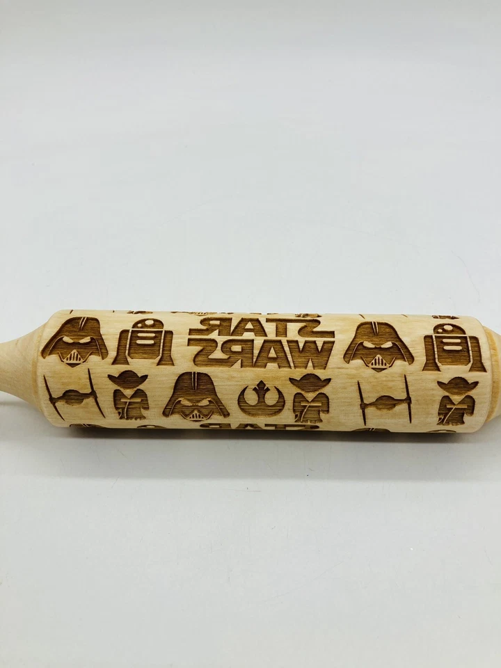 Star Wars Wooden Embossing Rolling Pin Star Wars Pattern Baking Cookie Dough - Image 4 of 4