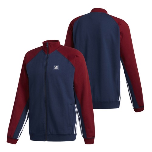 Mens Adidas Track Jacket Navy Burgundy 