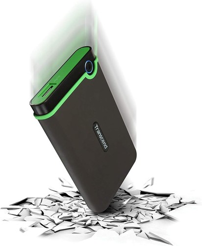 1TB USB Transcend 31 Gen 1 Rugged External Hard Drive Grey - Picture 4 of 6