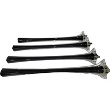 Set of 4 Tall Vases (24") Black and Clear Glass - Pre-Owned