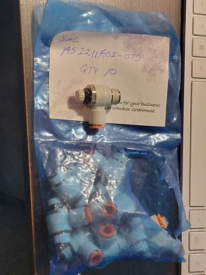 LOT OF 10 SMC AS2211F-N02-07S Speed Control, Flow Control, w/fitting NEW LOC M1