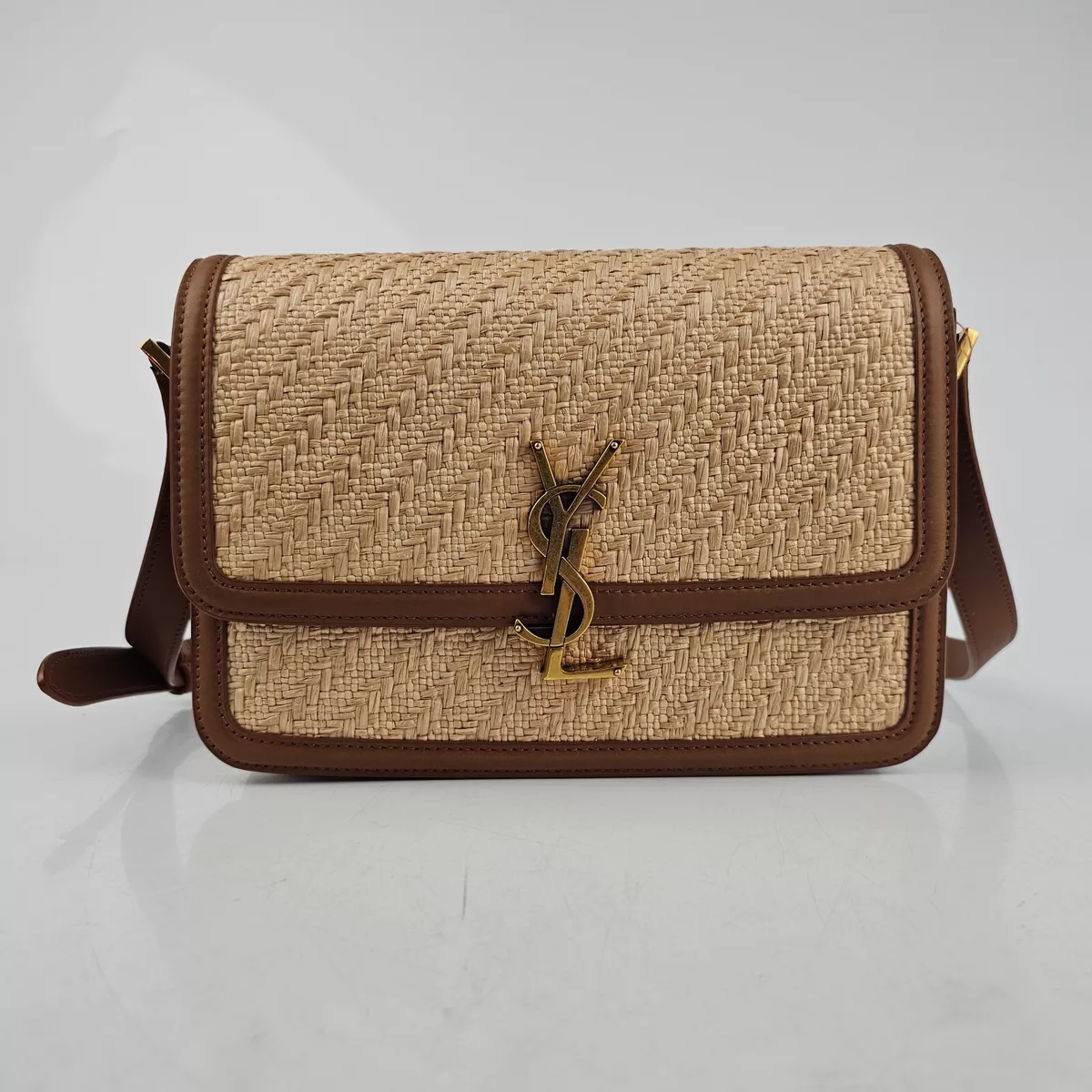 Saint Laurent Beige Monogram All Over Canvas Shoulder Bag