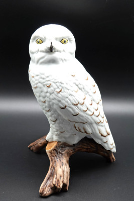 Porzellanfigur Royal Dux Böhmen '' Schneeeule auf Ast ''  26 cm Top Zustand
