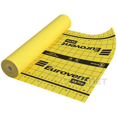 Eurovent  AKTIV KLIMAMEMBRAN aktive Dampfbremse zweilagige ROLLE 1,5m x50m 75 m²