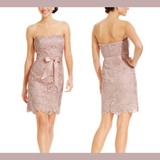 NWT Adrianna Papell Sweetheart Strapless Lace Sheath Dress in Blush [SZ 4 ] #D67