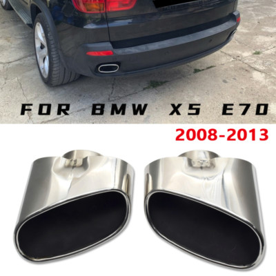 Car Dual Exhaust Pipe Tail Muffler Tips For BMW X5 E70 2008-2013 ...