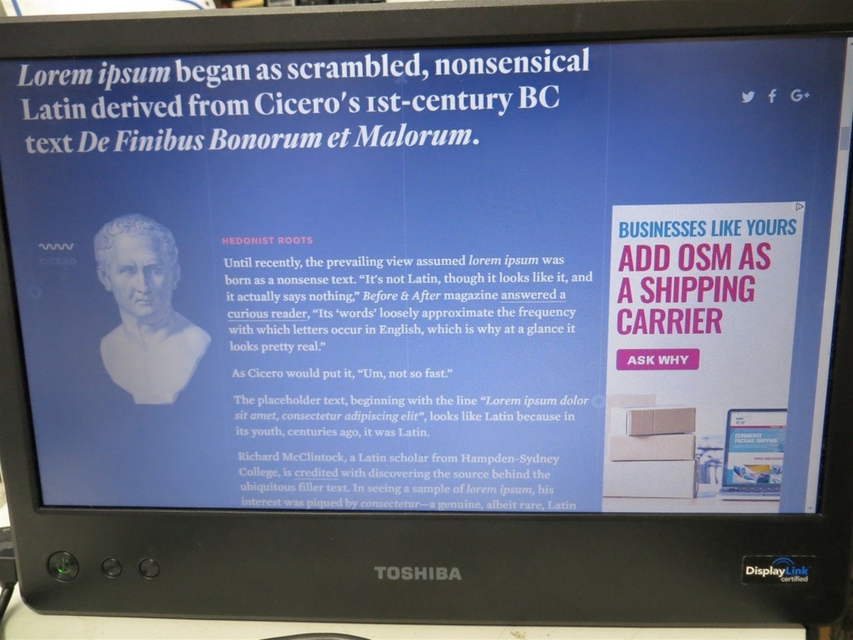 Toshiba PA3923U-2LC3 モバイルモニター USBで使える 中古美品