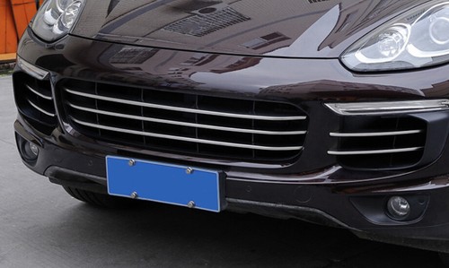 For Porsche Cayenne 2015-2018 Stainless Front Grille Grill Decor Trim Strips 7PC - Picture 4 of 6