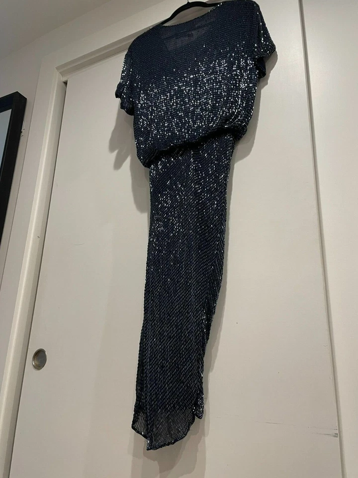 Jason Wu бисером темно-синий шелк шифоновое надежном эффект платье - Изображение 3 из 4