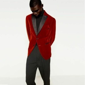 red velour blazer