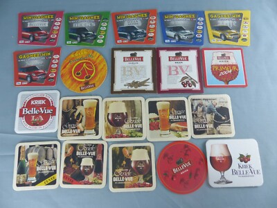 Lot of 21 different BELLE-VUE beer mats bierviltje Bierdeckel A27