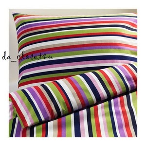 Ikea Duvet Quilt Cover 2 Piece Set Dvala Striped Twin Size For