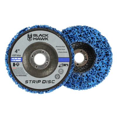 100 Pack - 4'' x 5/8'' Black Hawk Clean & Strip Discs Paint & Rust Removing Wheels