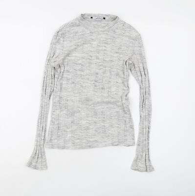 Mango Damen Strickoberteil Grau Langarm XS